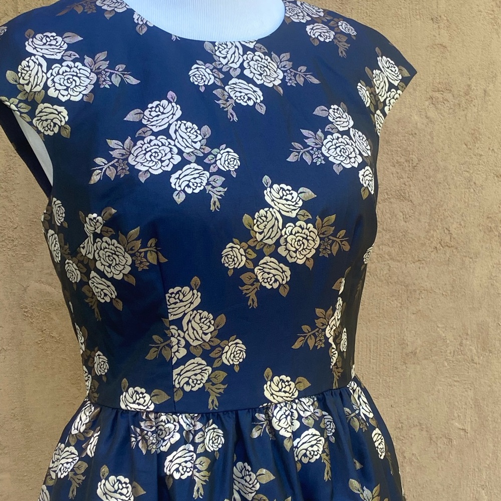 Gal Meets Glam Cream Fit and Flare Midi Dress with Flutter Sleeves - Picture 3 of 5